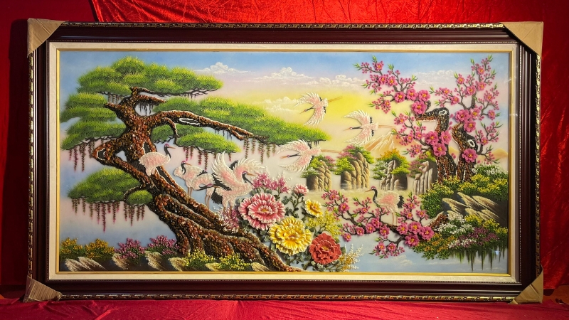 mẫu tranh tùng hạc diên niên